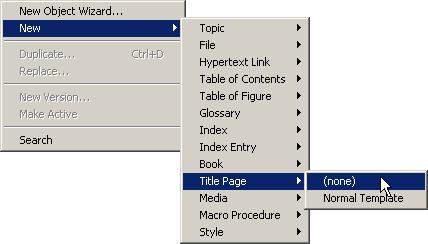 - Создание шаблона Object Templates Title Page командами контекстного меню