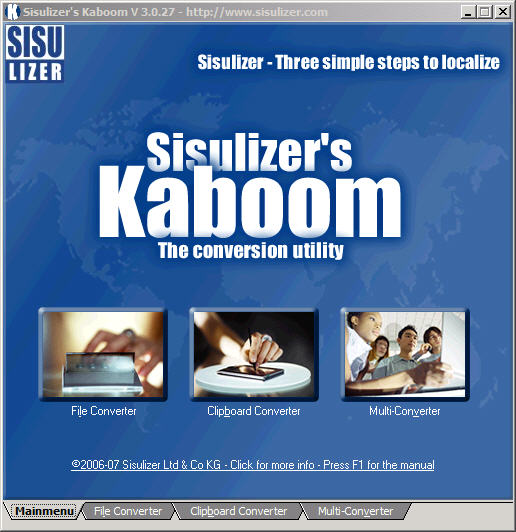 - Главное окно Sisulizer's Kaboom